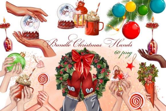 Bundle Christmas Hands, Christmas Gift: A Review of Seasonal Illustrations