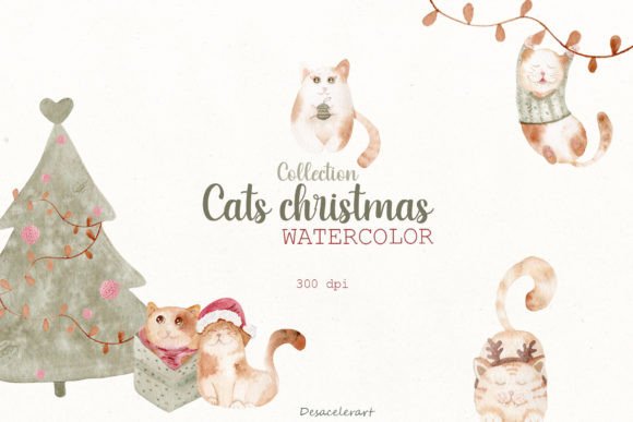 Cats Christmas Collection - Watercolor Illustrations Review