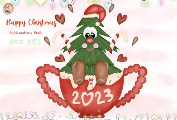 Christmas Cup Cute Sublimation Clipart for Illustrations