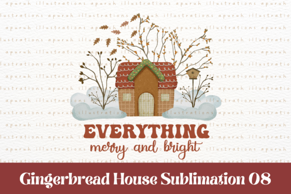Christmas Gingerbread House Sublimation8: Festive Illustrations for Modern Brands