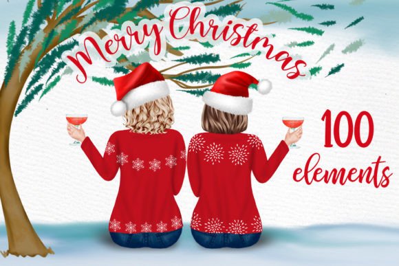 Christmas Girls Clipart Best Friends Png Review