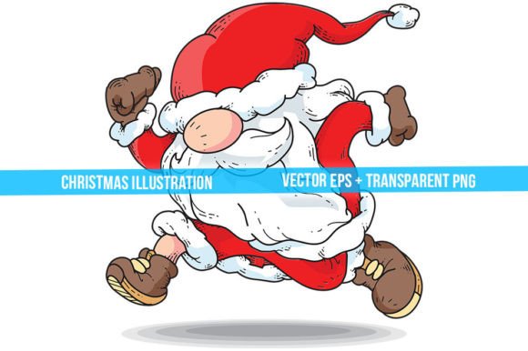 Christmas Gnome Santa Illustration for Modern Blog Graphics