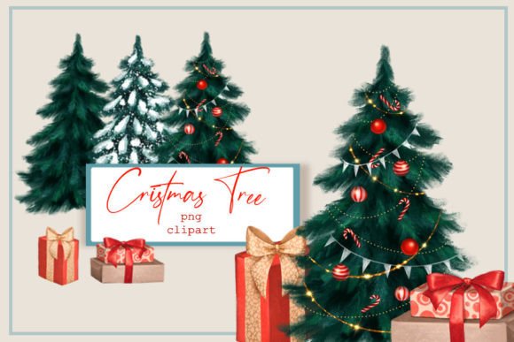 Christmas Tree. Clipart for Modern Illustrations