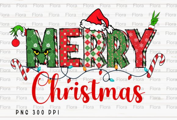 Merry Christmas Doodle Sublimation PNG for Modern Illustrations
