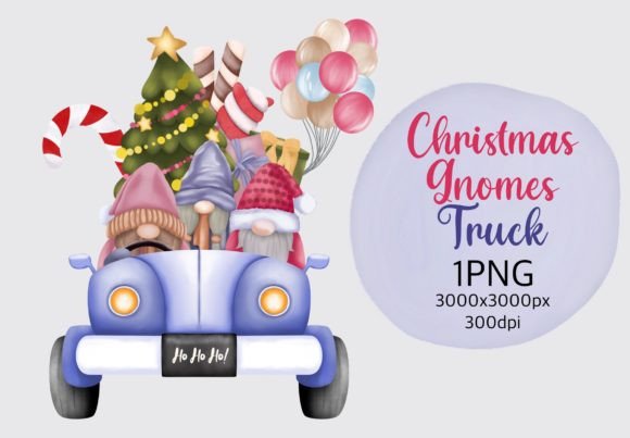 Watercolor Christmas Gnomes Truck Review