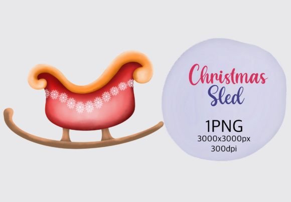 Watercolor Christmas Sled Clipart: A Review for Digital Illustrations