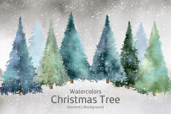 Watercolor of a Christmas Tree, PNG: A Fresh Look at Illustrations for Seasonal Branding